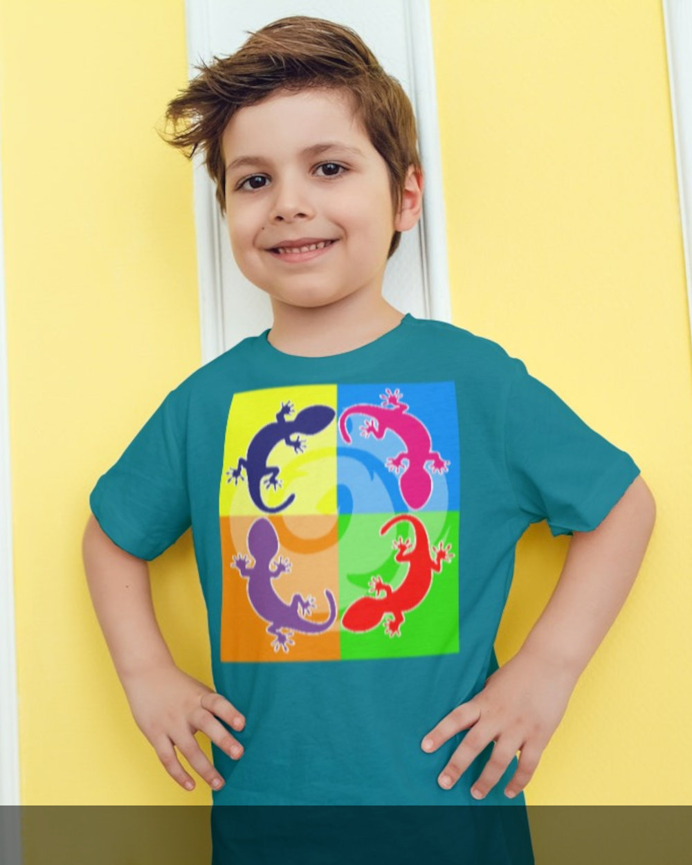 Colorful Summer gecko pop t-shirt