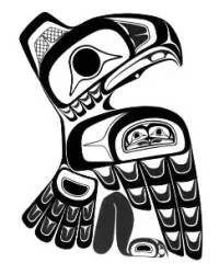 Traditional Haida eagle crest tattoo design template