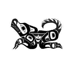 Haida wolf formline design sample for body art