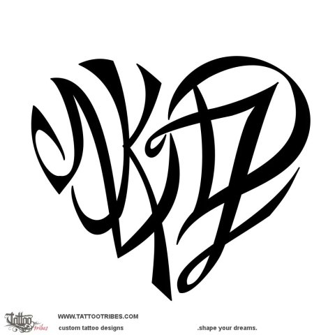 NKDZ heart (Bond) tattoo design thumbnail