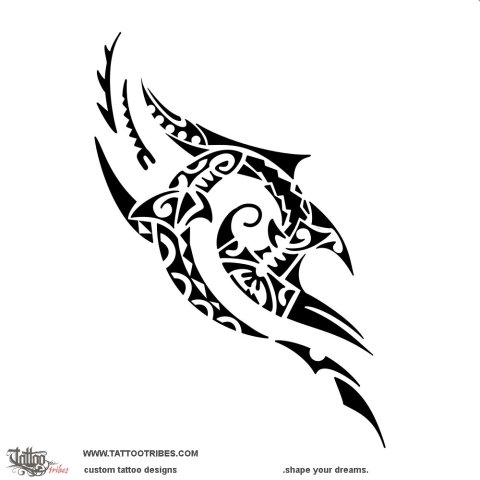 Tribal sharks (New start) tattoo design thumbnail