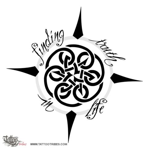 Compass (Finding truth) tattoo design thumbnail