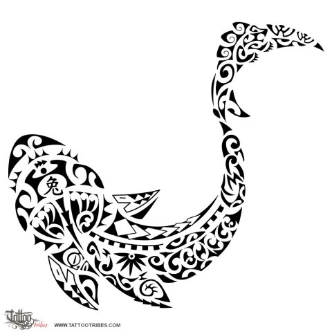 Warrior shark (George) tattoo design thumbnail