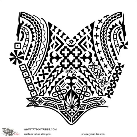 Shujaa (Warrior) tattoo design thumbnail