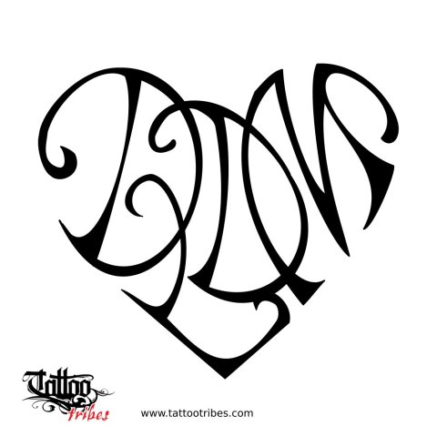 D+D+L+M heart (Union) tattoo design thumbnail