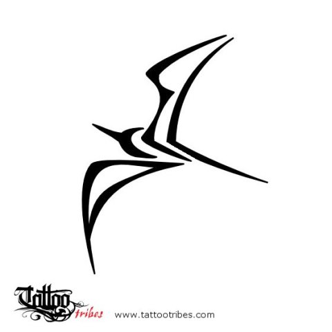 Frigate bird (A+E+L) tattoo design thumbnail