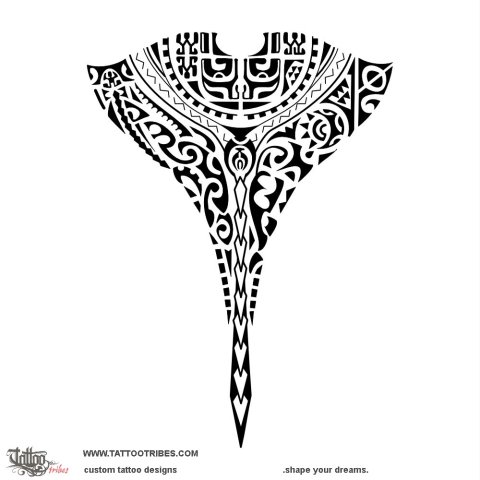 Fai (Manta ray) tattoo design thumbnail