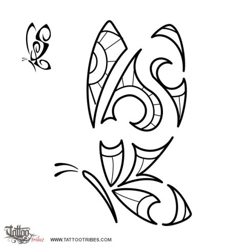 S+L butterfly (Union) tattoo design thumbnail