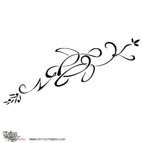 N+K turtle (Love, protection) tattoo design thumbnail