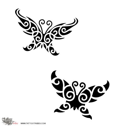 Small butterflies (Transformation, rebirth) tattoo design thumbnail