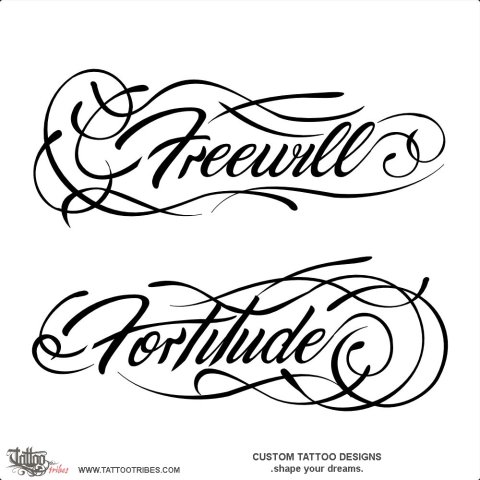 Freewill Fortitude (Values) tattoo design thumbnail