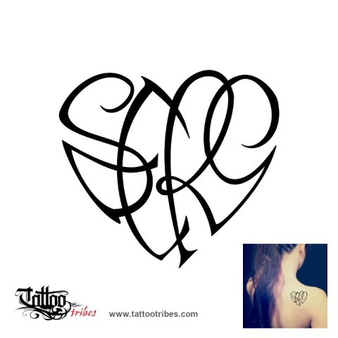 S+E+R+G heart (Union) tattoo design thumbnail