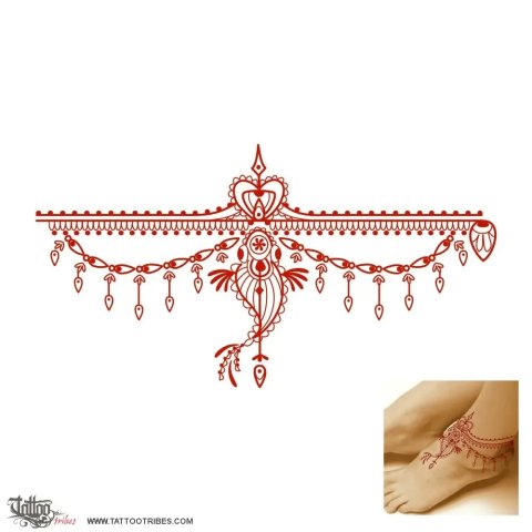 Mehndi ankleband (Courage) tattoo design thumbnail