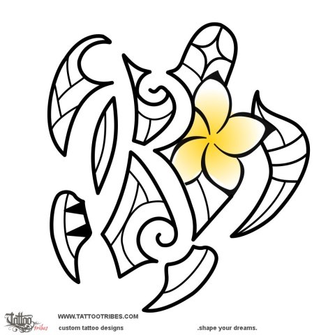 Maori small turtle (Mother and daughter) tattoo design thumbnail
