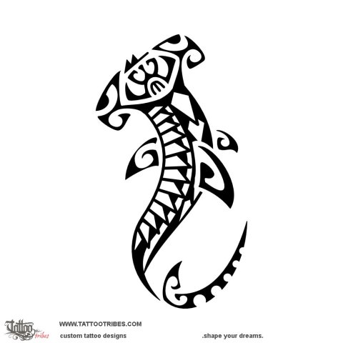 Manō hae (Fighter) tattoo design thumbnail