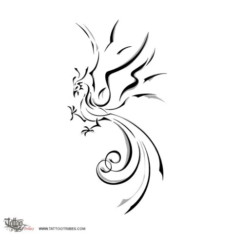 S+D+D phoenix (In memory) tattoo design thumbnail