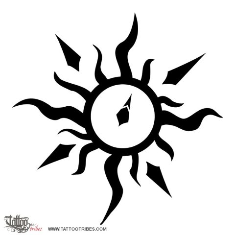 Sun compass (Direction) tattoo design thumbnail