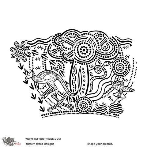 Dreamtime (Aboriginal) tattoo design thumbnail