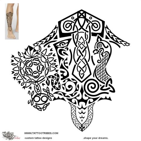 Navigators (Polynesian & Norse) tattoo design thumbnail