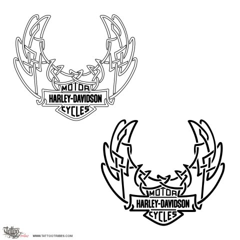 Harley Davidson (Celtic logo) tattoo design thumbnail