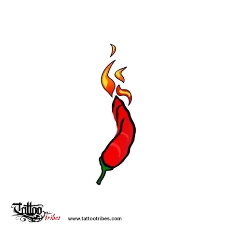 Chili pepper (Red hot!) tattoo design thumbnail