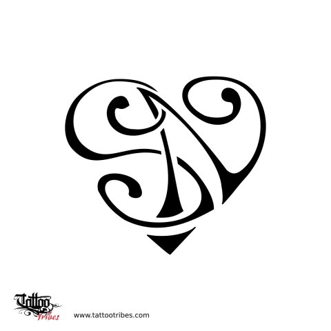 S+N heart (Children love) tattoo design thumbnail