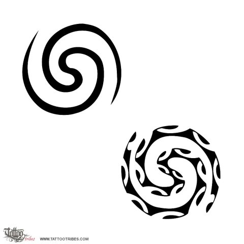Double spiral (Balance) tattoo design thumbnail