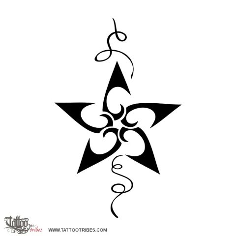 Flower-star (Protection, desire) tattoo design thumbnail