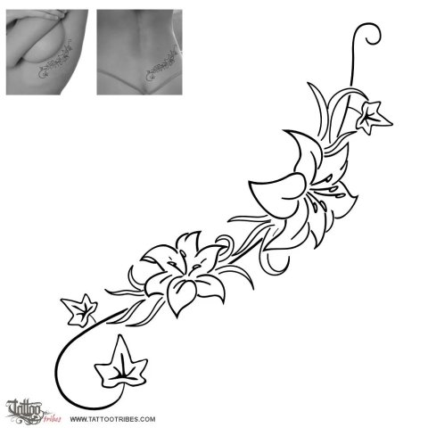 Whaiaipo-lily-flowers (Love) tattoo design thumbnail