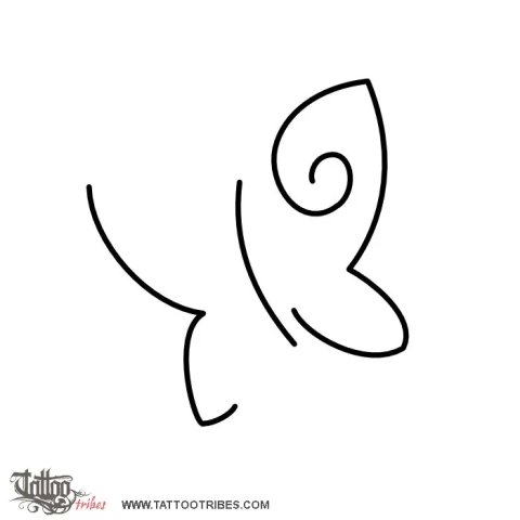 Minimals - Butterfly (Transformation, freedom) tattoo design thumbnail