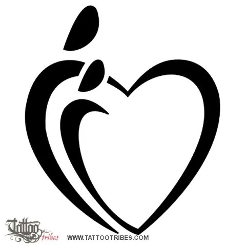 Parent's heart (Love, protection) tattoo design thumbnail
