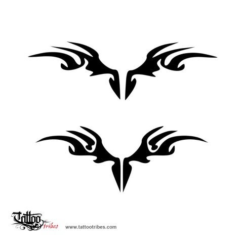 Tribal wings (Indipendence, challenge) tattoo design thumbnail