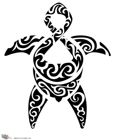 Turtle and twist (Strong love) tattoo design thumbnail