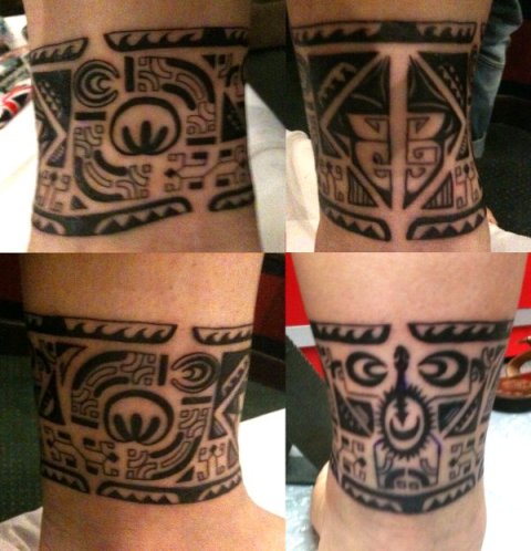 Anne - Marquesan ankle band: real inked placement tattoo photo thumbnail