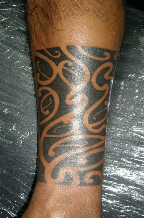 Borneo Art - Maori: real inked placement tattoo photo thumbnail