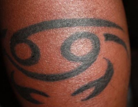 Bryant - Cancer sign: real inked placement tattoo photo thumbnail