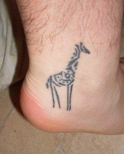 Derrick - Giraffe: real inked placement tattoo photo thumbnail