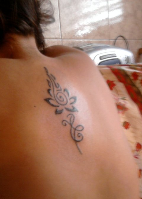 Erica - Lotus on fire: real inked placement tattoo photo thumbnail