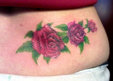 Evil Zone - Red roses: real inked placement tattoo photo thumbnail