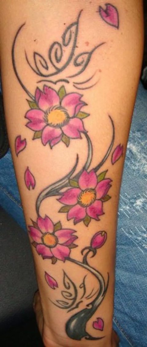 Francesca - Butterfly cherry blossoms: inked placement tattoo photo thumbnail