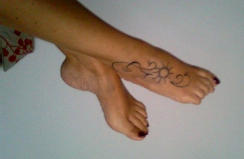 Giorgia - Sun waves: real inked placement tattoo photo thumbnail