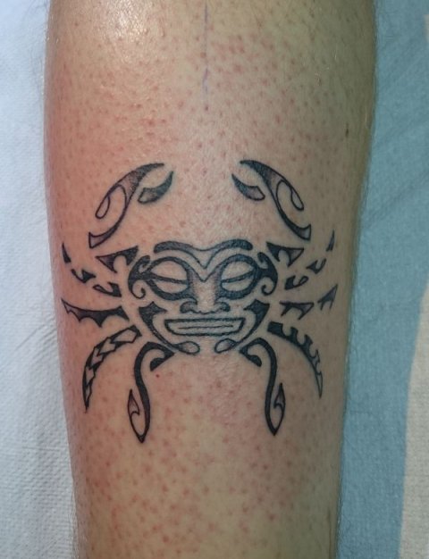 Glauco - Crab: real inked placement tattoo photo thumbnail