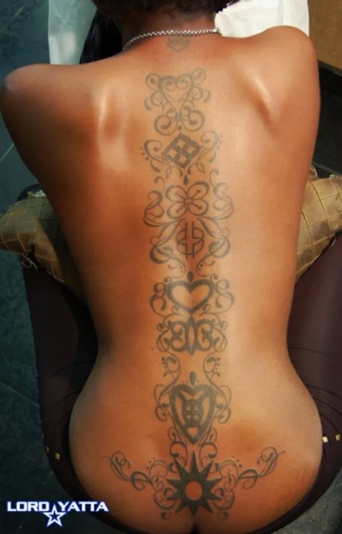 Guest - Adinkra backbone: inked placement tattoo photo thumbnail