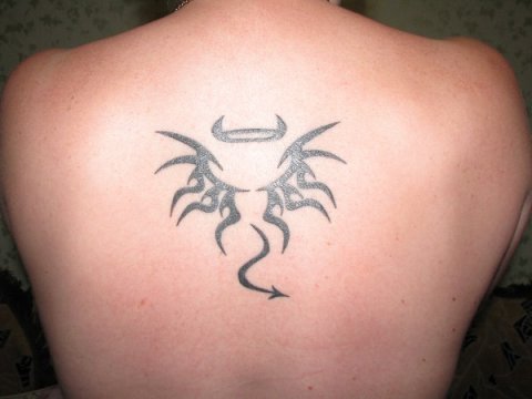 Korica - Angel devil: real inked placement tattoo photo thumbnail
