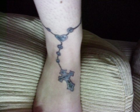 Kylie - Rosary beads: real inked placement tattoo photo thumbnail