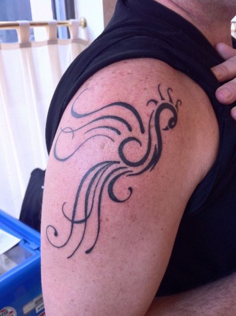Marco's photo of the Tribal phoenix, Tribal phoenix, Eternity, rebirth tattoo: real inked placement tattoo photo thumbnail