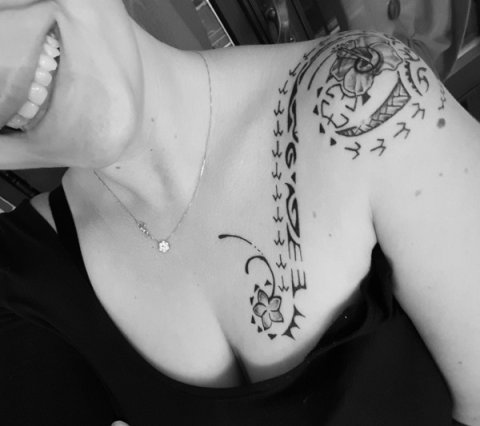 Marta - Tamarii: real inked placement tattoo photo thumbnail