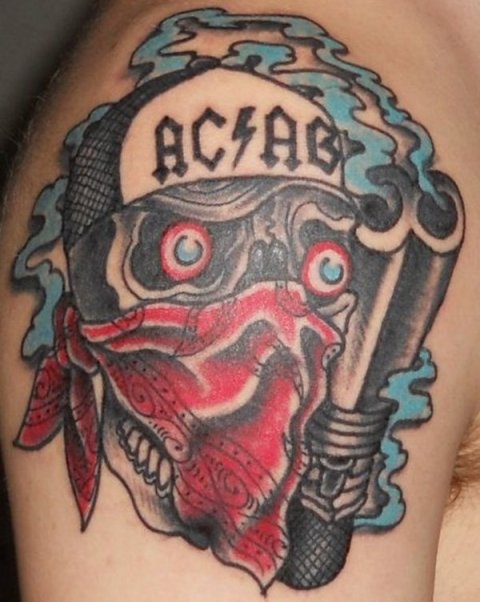 Mattia - Skull bandit: real inked placement tattoo photo thumbnail