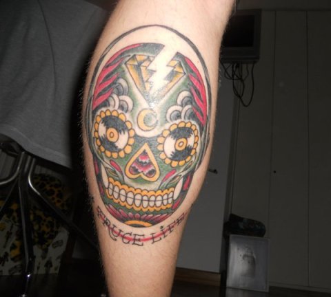 Mattia - Skull candy truceklan: real inked placement tattoo photo thumbnail