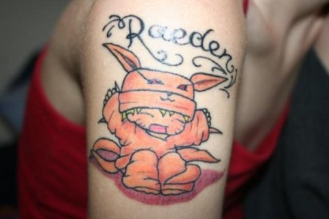 Melissa - Raeden Chibi: real inked placement tattoo photo thumbnail